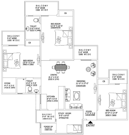 3 BHK Flat in Gaur City 2 11th Avenue in Sector 4, Greater Noida - Image 864277