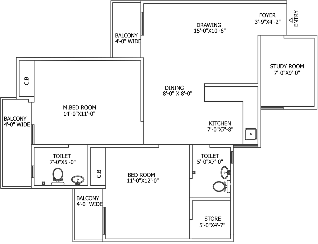 2 BHK Flat in Gaur City 4th Avenue in Sector 4, Greater Noida - Image 864293