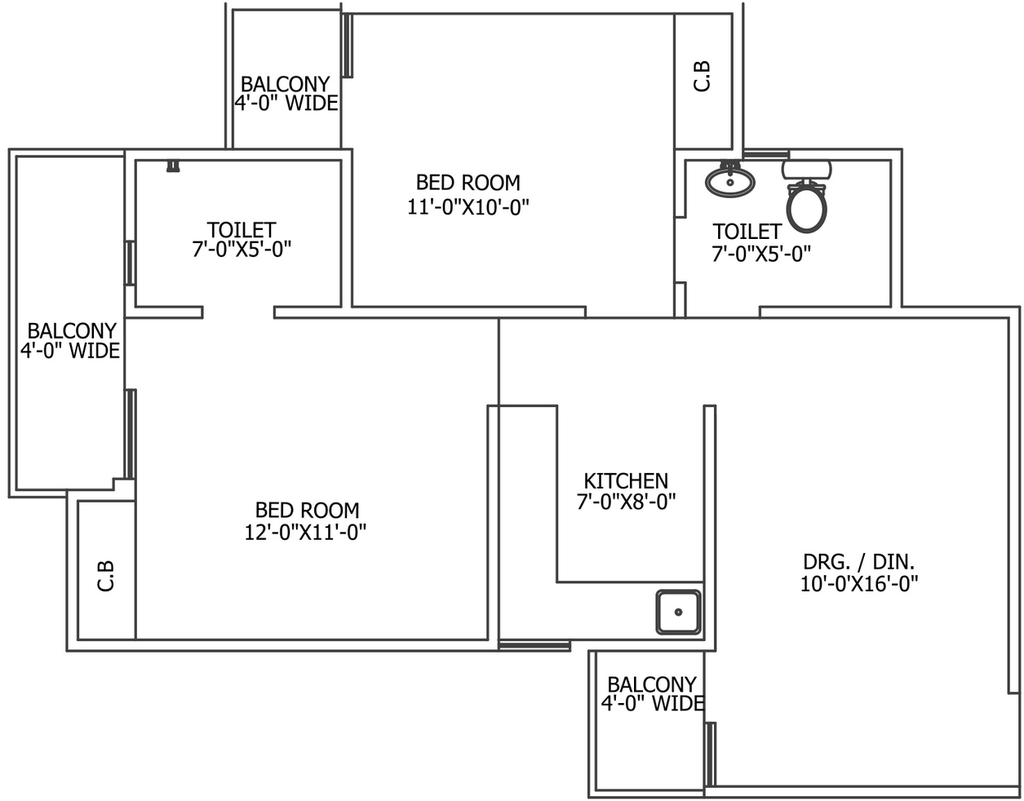 2 BHK Flat in Gaur City 4th Avenue in Sector 4, Greater Noida - Image 864292