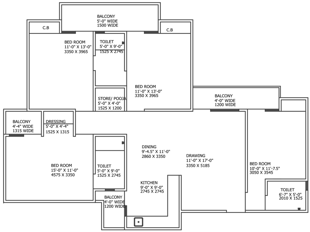 4 BHK Flat in Gaur City 4th Avenue in Sector 4, Greater Noida - Image 864295