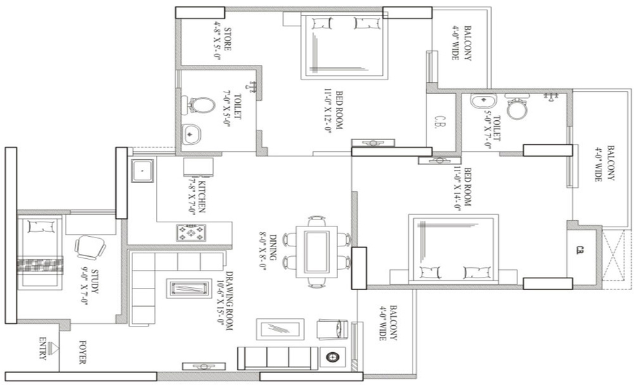 2 BHK Flat in Gaur City 6th Avenue in Sector 4, Greater Noida - Image 864300
