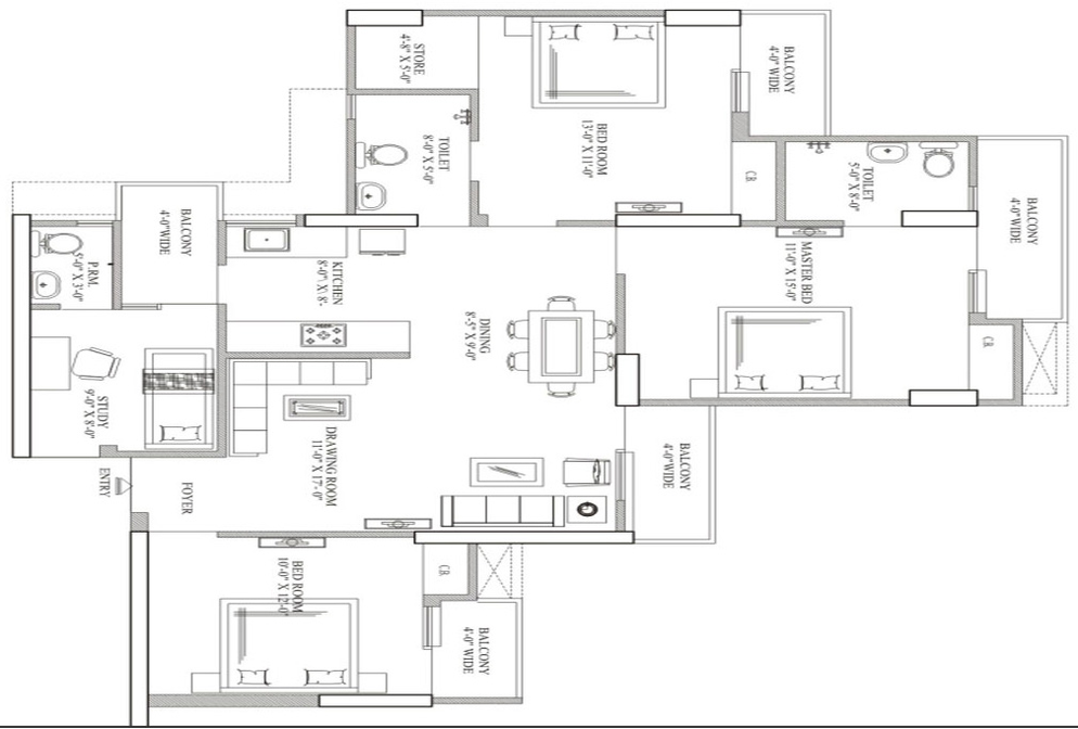 3 BHK Flat in Gaur City 6th Avenue in Sector 4, Greater Noida - Image 864302