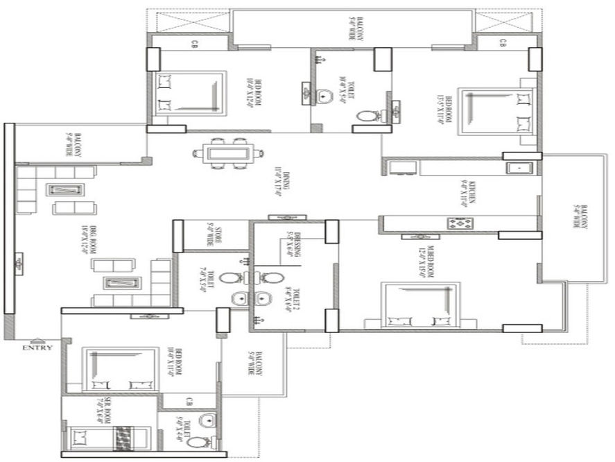 4 BHK Flat in Gaur City 6th Avenue in Sector 4, Greater Noida - Image 864303