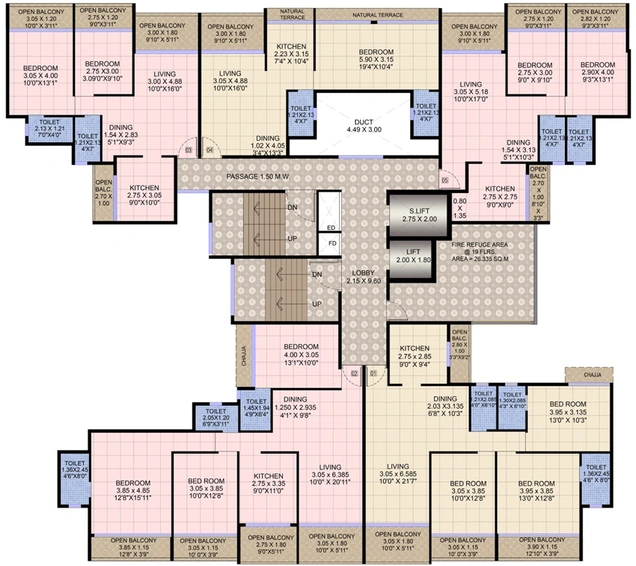 Floor Plan of Hitech Cosmos in Kharghar, Navi Mumbai - Image 309844