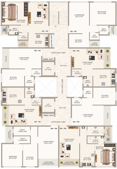 Floor Plan of Om Sadashiv in Panvel, Navi Mumbai - Image 309862