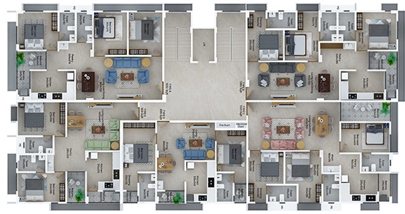 Floor Plan of SMS Maple in Edappally, Kochi - Image 332263