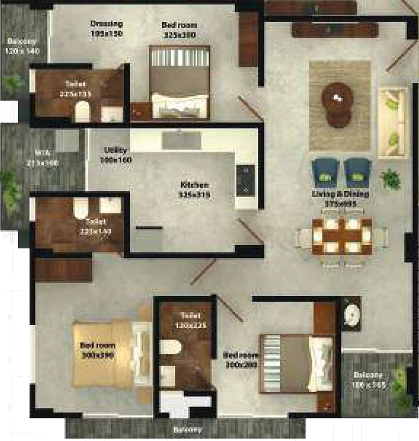 3 BHK Flat in SMS Shrishti in Maradu, Kochi - Image 881291