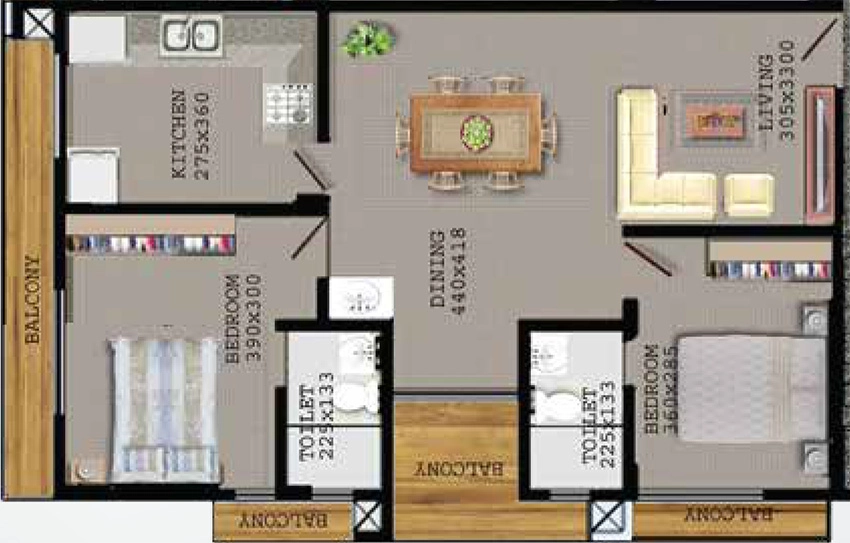 2 BHK Flat in SMS Tejus in Edappally, Kochi - Image 881292