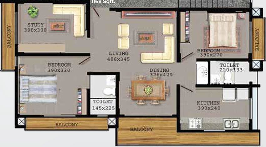 2 BHK Flat in SMS Tejus in Edappally, Kochi - Image 881293