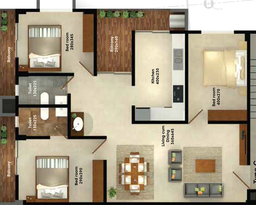 3 BHK Flat in SMS Vista in Edappally, Kochi - Image 881295