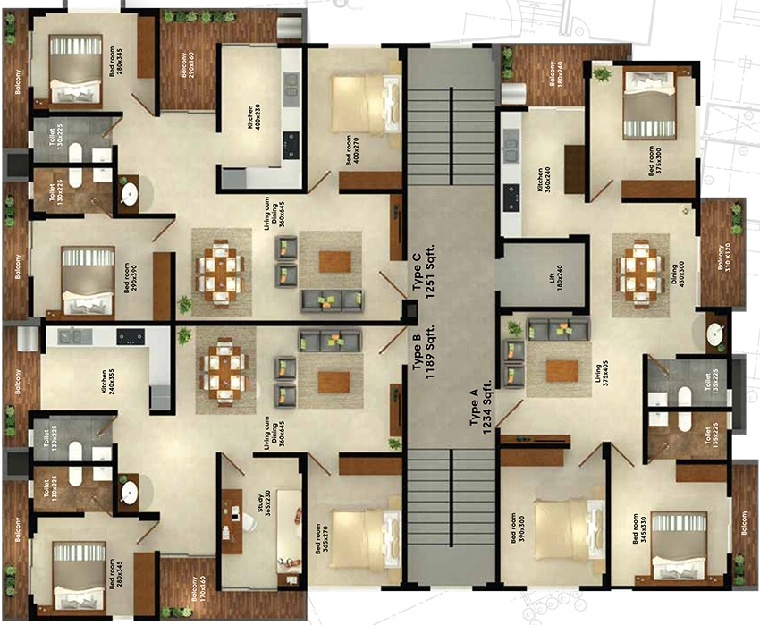 Floor Plan of SMS Vista in Edappally, Kochi - Image 337431