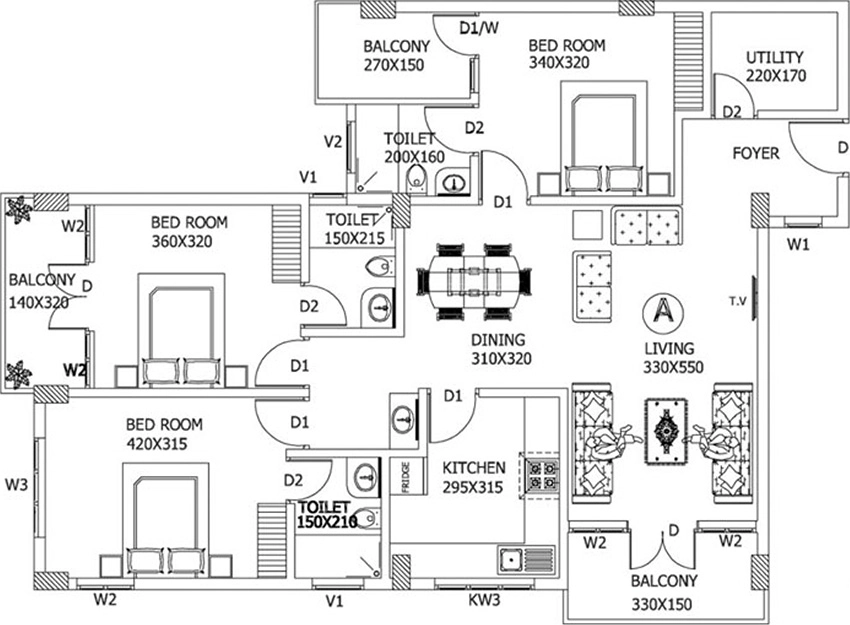 3 BHK Flat in G D Palace 10 Apartments & Gouri Chambers in Thrippunithura, Kochi - Image 879756