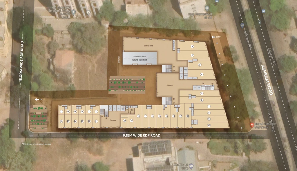 Master Plan of Basil Krupal Pathshala City Centre in Ashram Road, Ahmedabad - Image 310059