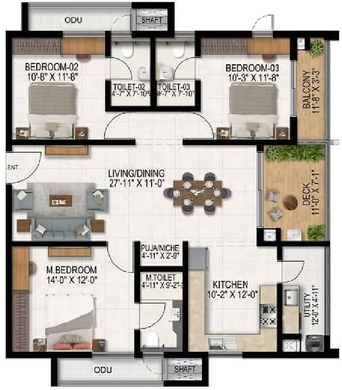 3 BHK Flat in Vajra West City in Osman Nagar, Hyderabad - Image 864580