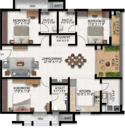 3 BHK Flat in Vajra West City in Osman Nagar, Hyderabad - Image 864581