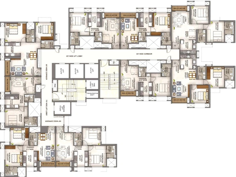 Floor Plan of Ashar Axis in Majiwada, Thane - Image 121829