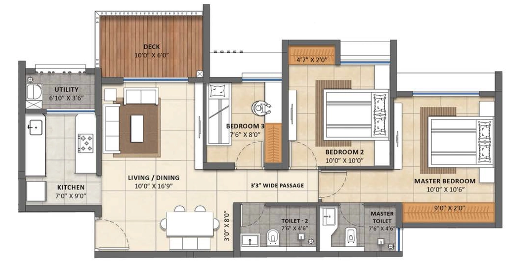 2 BHK Flat in Lodha Casa Belvedere in Dombivli, Thane - Image 880327