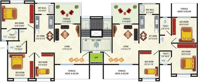 Floor Plan of GK Rose County in Aundh, Pune - Image 310865