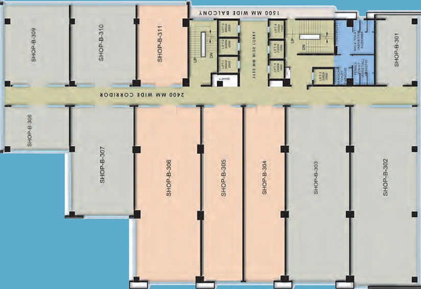 Floor Plan of Summit Twin Tower in Sushant Golf City, Lucknow - Image 310874