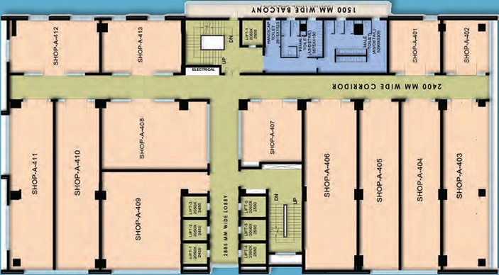 Floor Plan of Summit Twin Tower in Sushant Golf City, Lucknow - Image 310875