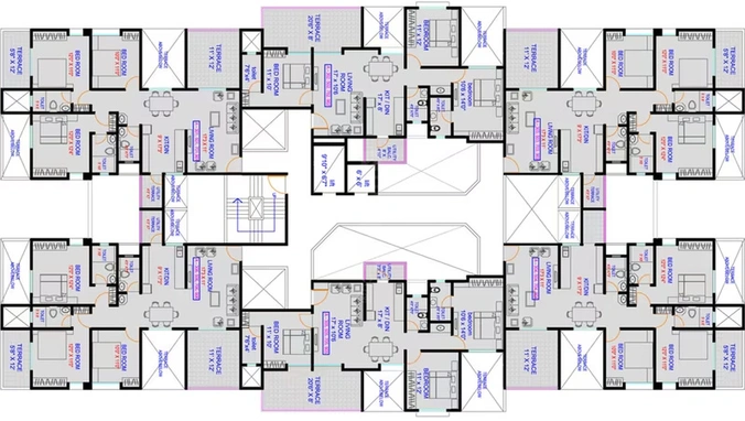 Floor Plan of Wadhwani Sai Vision in Pimple Saudagar, Pune - Image 311026