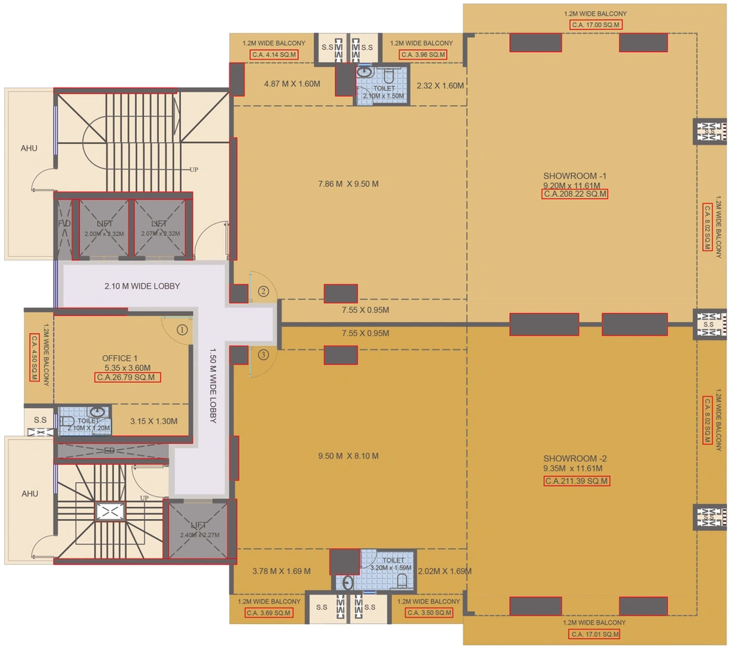 Floor Plan of Quanta Fortune Emporio in Mira Road East, Thane - Image 311374