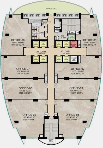 Floor Plan of Shalimar Business District Tower 1 in Gomti Nagar Extension, Lucknow - Image 311820