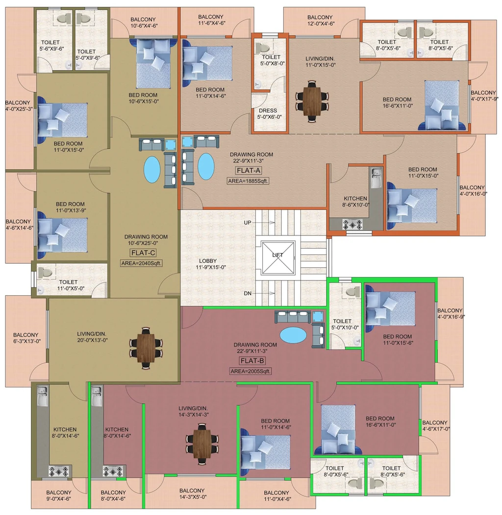 Floor Plan of Sri Sai Aastha in Hinoo, Ranchi - Image 312084