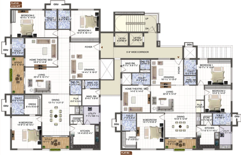 Floor Plan of Trendset Inspiria in Banjara Hills, Hyderabad - Image 312116