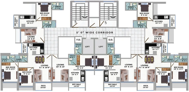 Floor Plan of TPV Nisarg Aura in Kharghar, Navi Mumbai - Image 312211