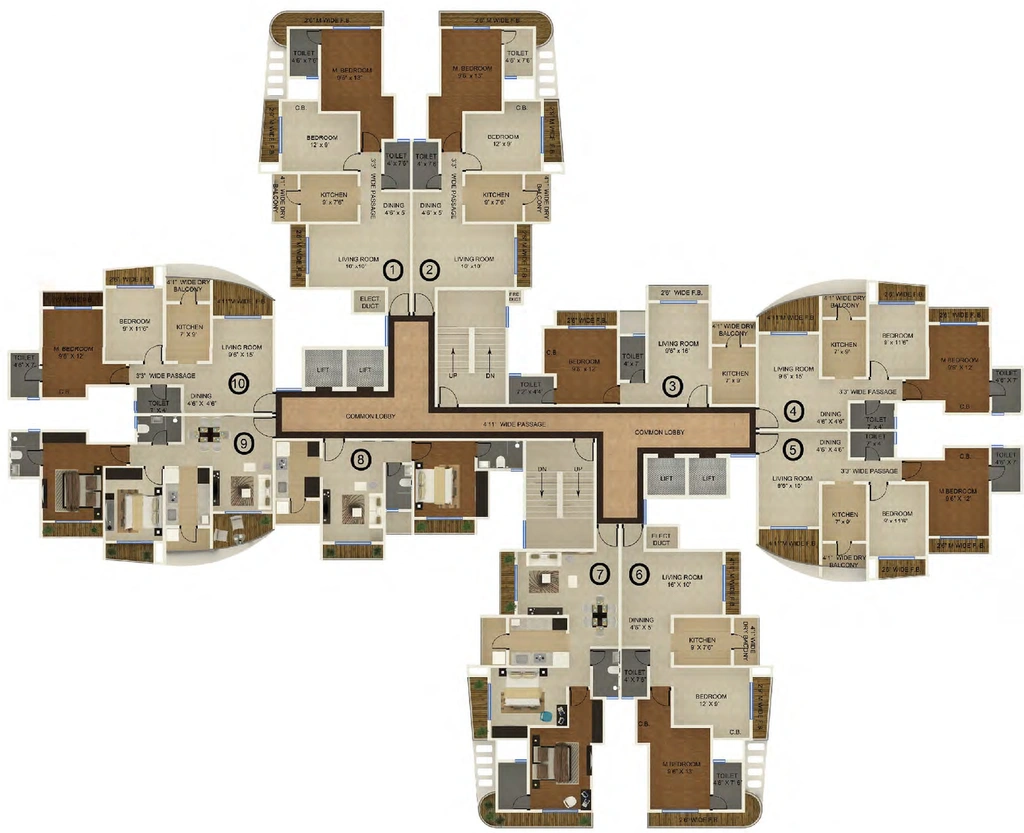 Floor Plan of Span Valencia in Mira Road East, Thane - Image 312218