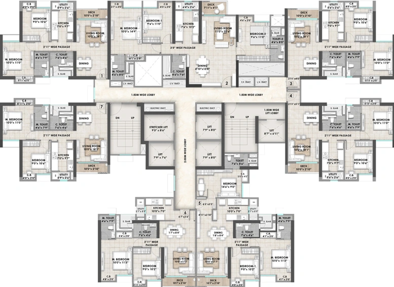Floor Plan of Rustomjee Uptown Urbania in Thane West, Thane - Image 23013