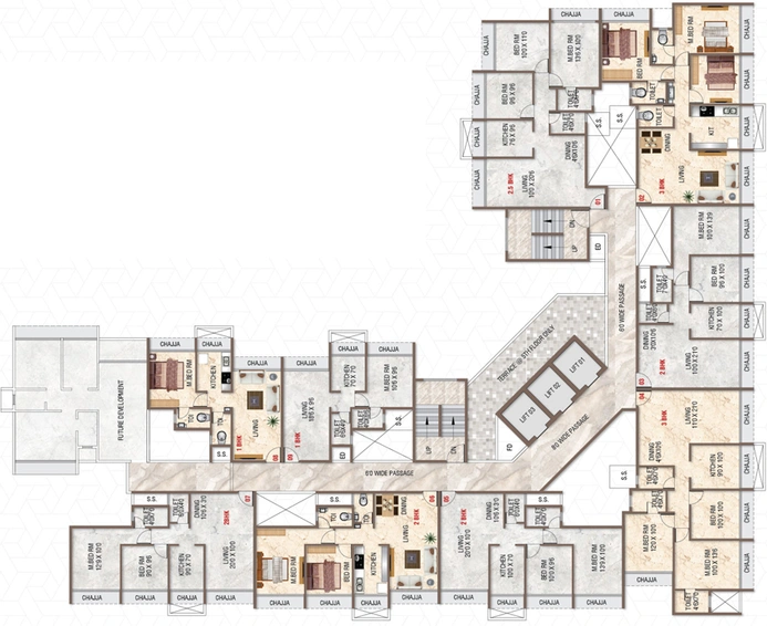 Floor Plan of Millenium Infinia in Panvel, Navi Mumbai - Image 312561