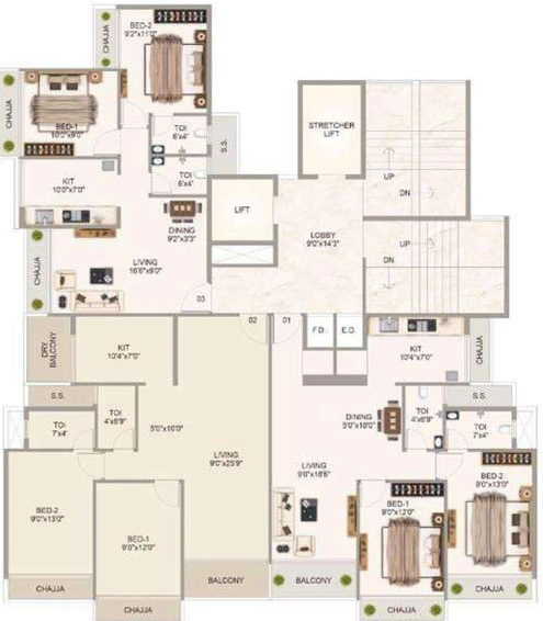 Floor Plan of AK Taj Imperial in Ulwe, Navi Mumbai - Image 312570