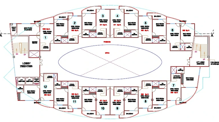 Floor Plan of AKG Skyline Plaza 1 in Gomti Nagar, Lucknow - Image 312754