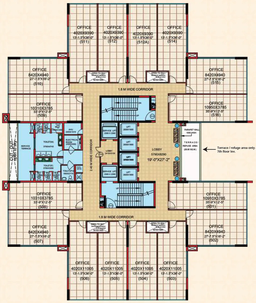 Floor Plan of Purvanchal Capital Tower in Vibhuti Khand, Lucknow - Image 312926