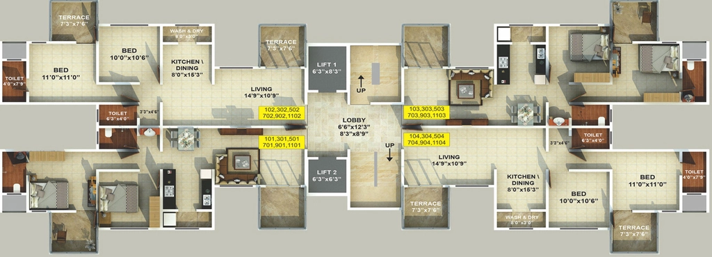 Floor Plan of LS Laxmi Deep in Wakad, Pune - Image 313216