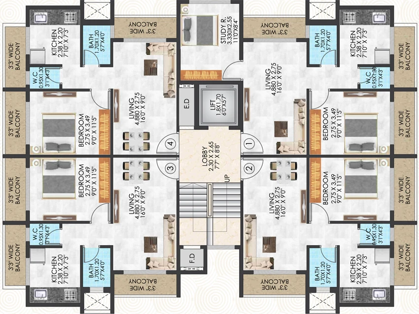 Floor Plan of Gondhali Shree Ram Arcade in Pushpak Nagar, Navi Mumbai - Image 313519