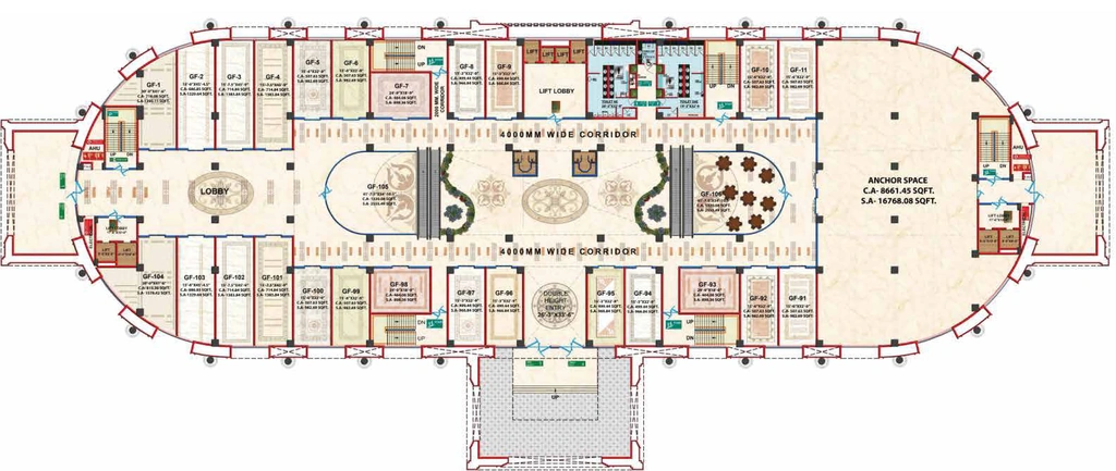 Floor Plan of Ekana Mall in Gomti Nagar Extension, Lucknow - Image 313839