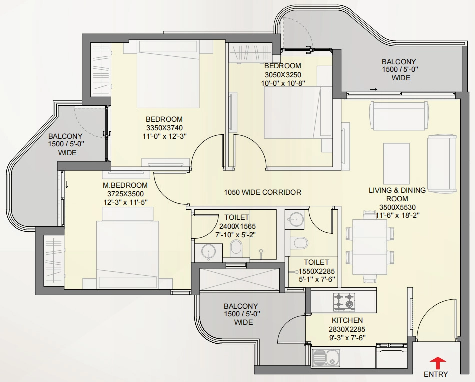 3 BHK Flat in Eldeco Whispers Of Wonder in Sector 22D, Greater Noida - Image 866090