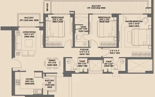 3 BHK Flat in Godrej Majesty in Sector 12, Greater Noida - Image 866095