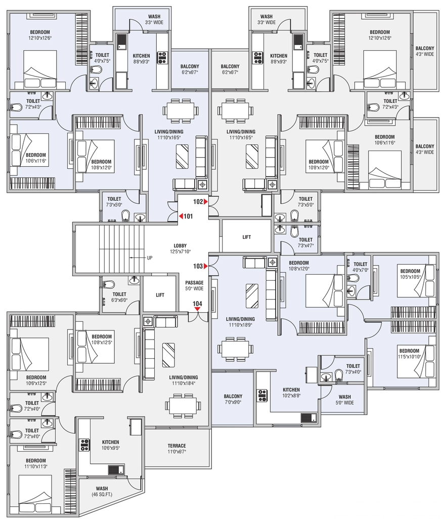 Floor Plan of Satyam Luxuria in Dharampeth, Nagpur - Image 314374