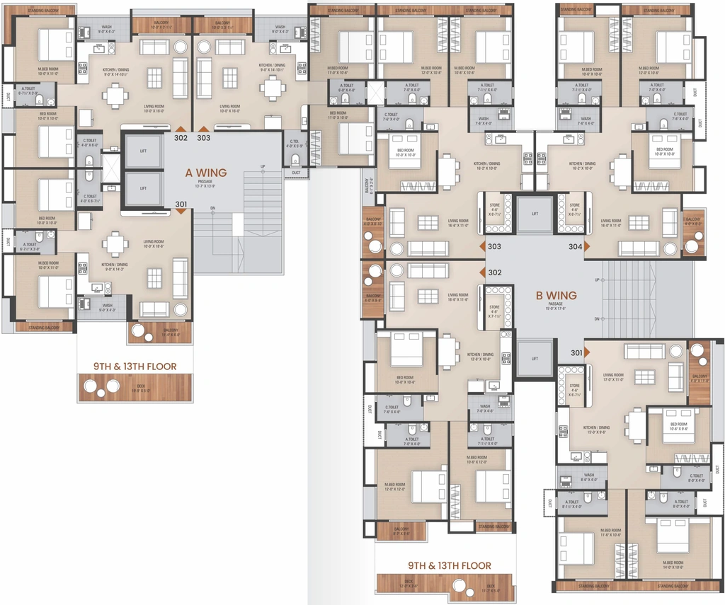Floor Plan of Shyam Elegance in Jahangirabad, Surat - Image 314406