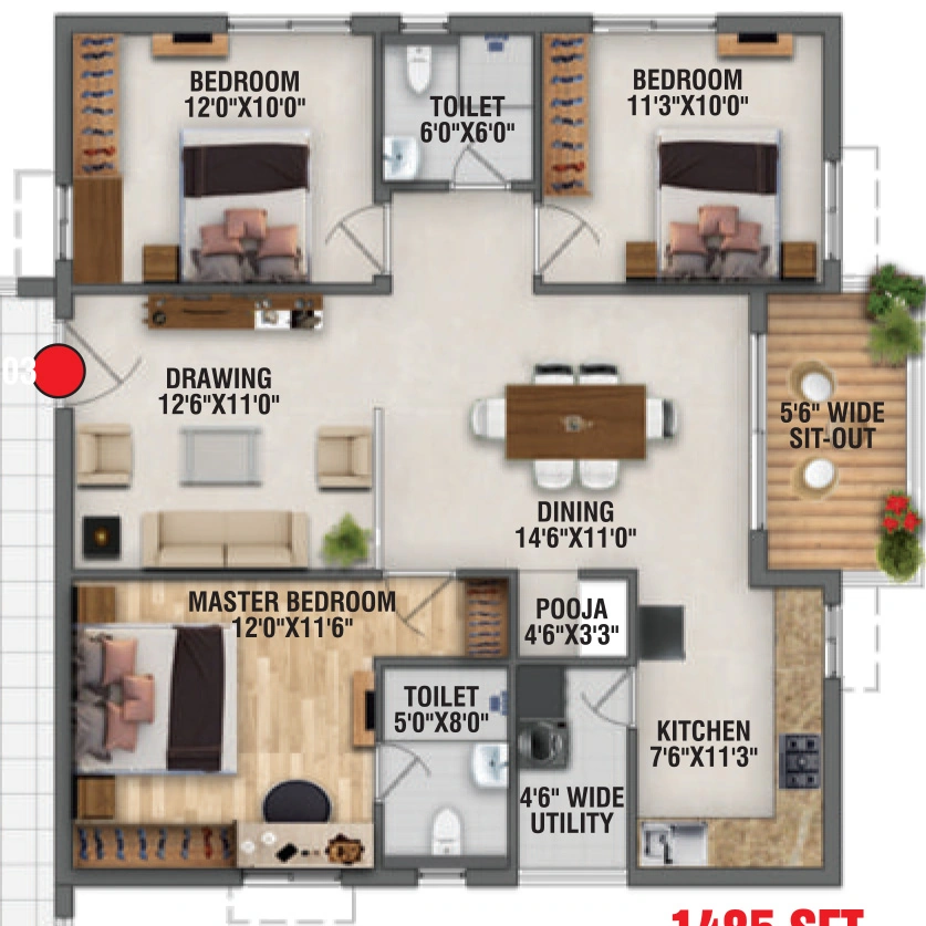 3 BHK Flat in RK Oxygen Valley in Mallampet, Hyderabad - Image 866144