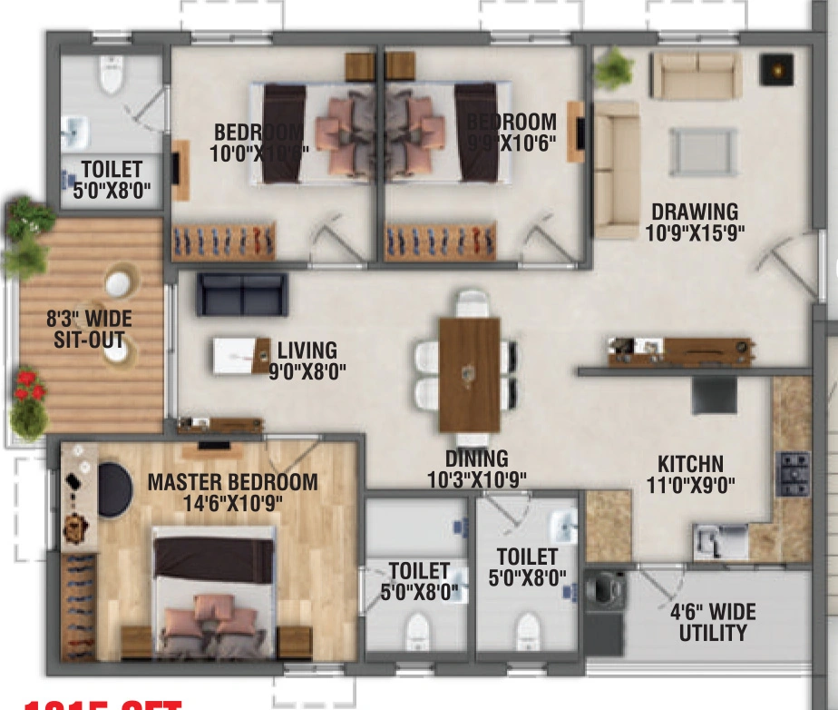 3 BHK Flat in RK Oxygen Valley in Mallampet, Hyderabad - Image 866145
