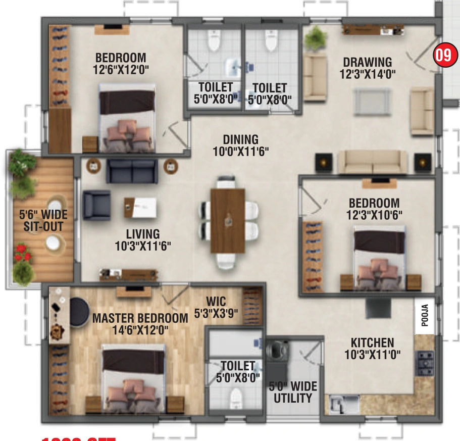 3 BHK Flat in RK Oxygen Valley in Mallampet, Hyderabad - Image 866147