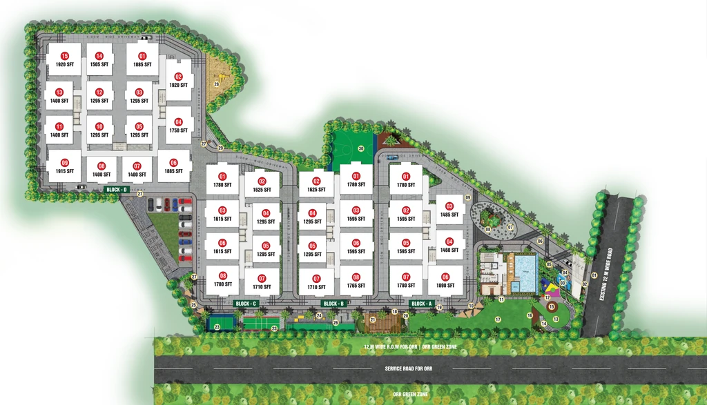 Master Plan of RK Oxygen Valley in Mallampet, Hyderabad - Image 314482