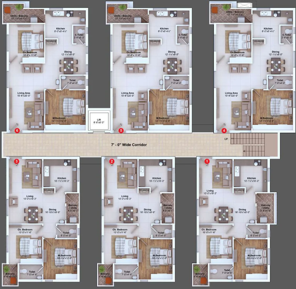 Floor Plan of Grupe Vintage Heights in Gurram Guda, Hyderabad - Image 314493