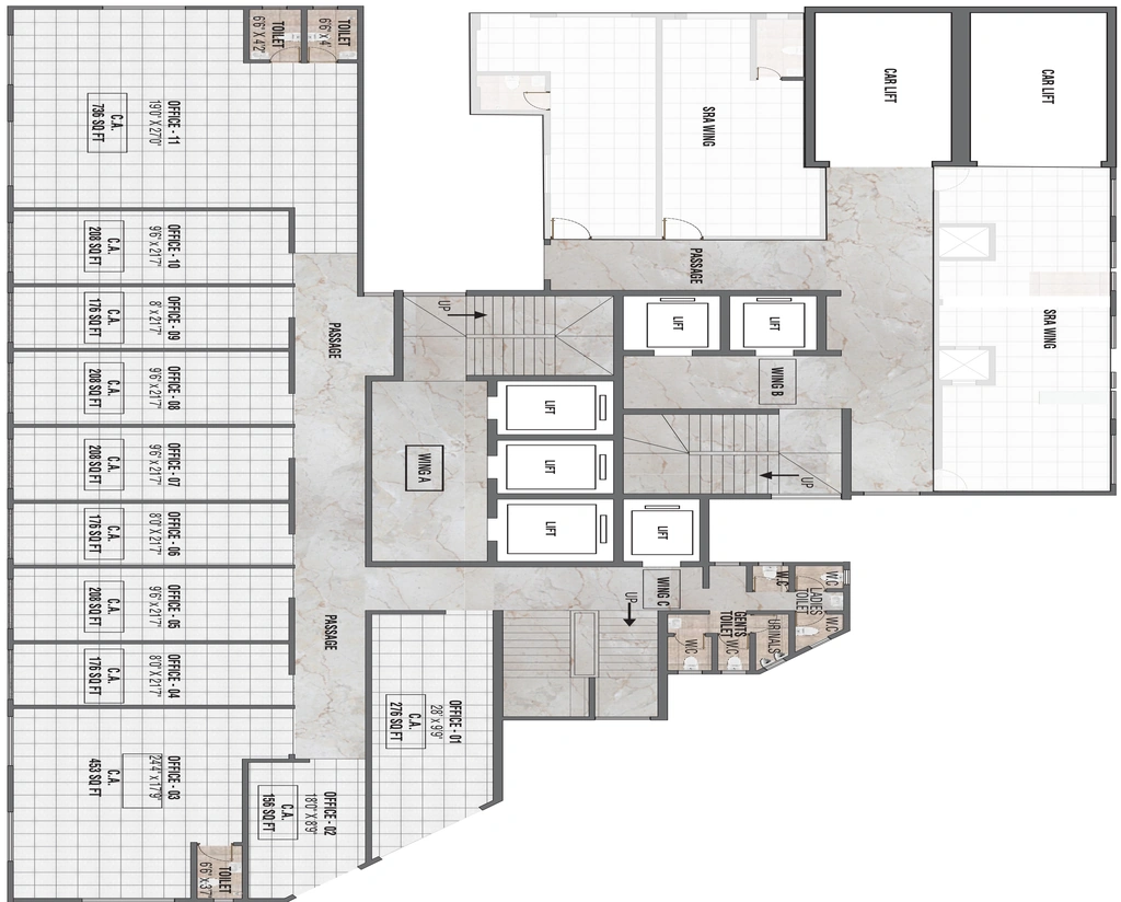 Floor Plan of Commercial Manisha Dhanraj Tower in Mulund West, Mumbai - Image 314705