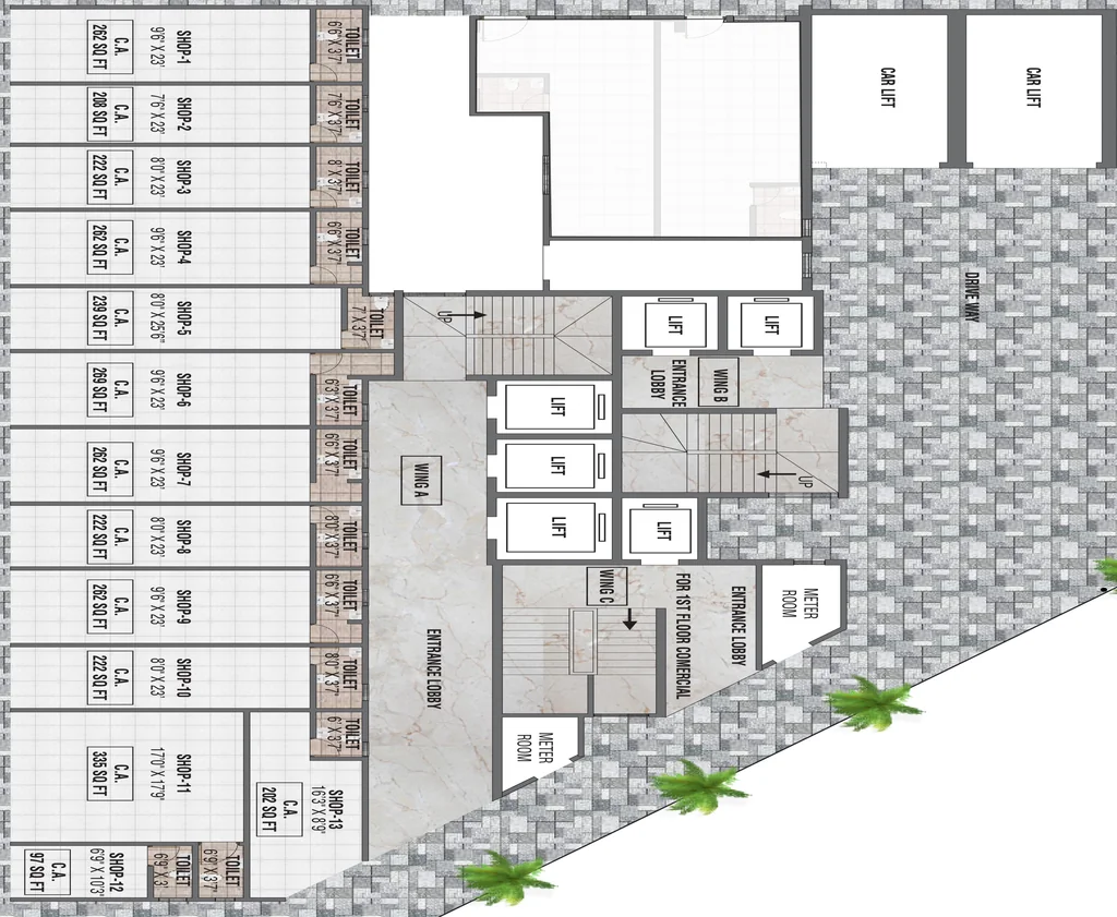 Floor Plan of Commercial Manisha Dhanraj Tower in Mulund West, Mumbai - Image 314706
